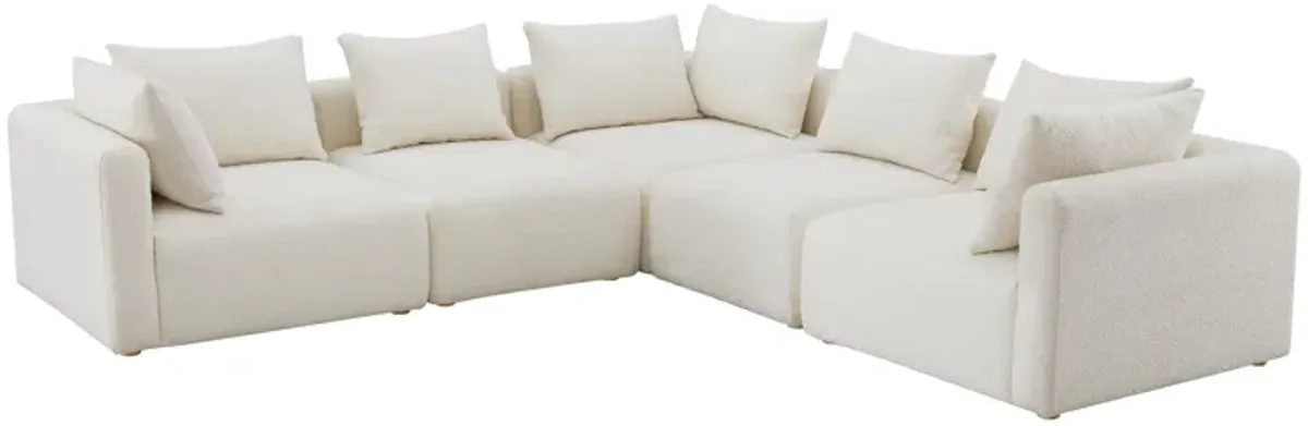 Hangover Cream Linen 5-Piece Modular L-Sectional