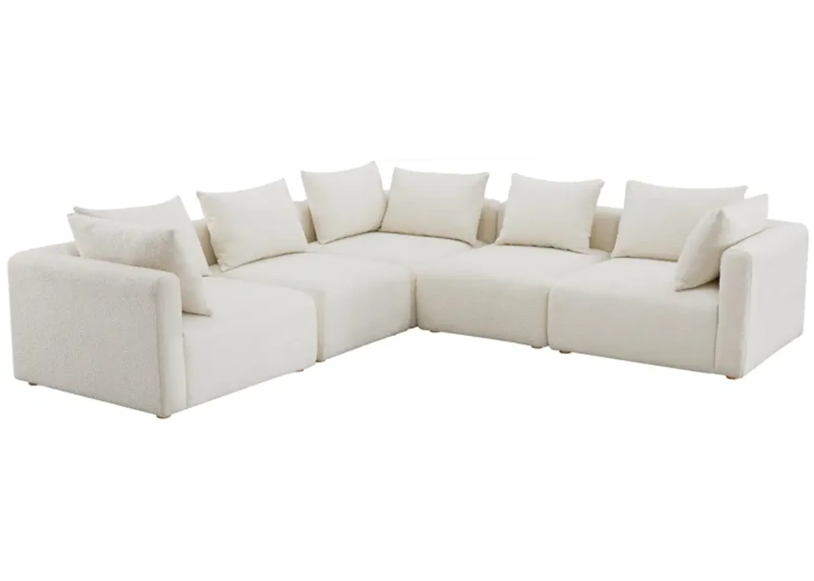 Hangover Cream Linen 5-Piece Modular L-Sectional