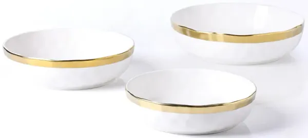 Stone Lain Florian Porcelain Serving Shallow Bowl Set 3 Piece