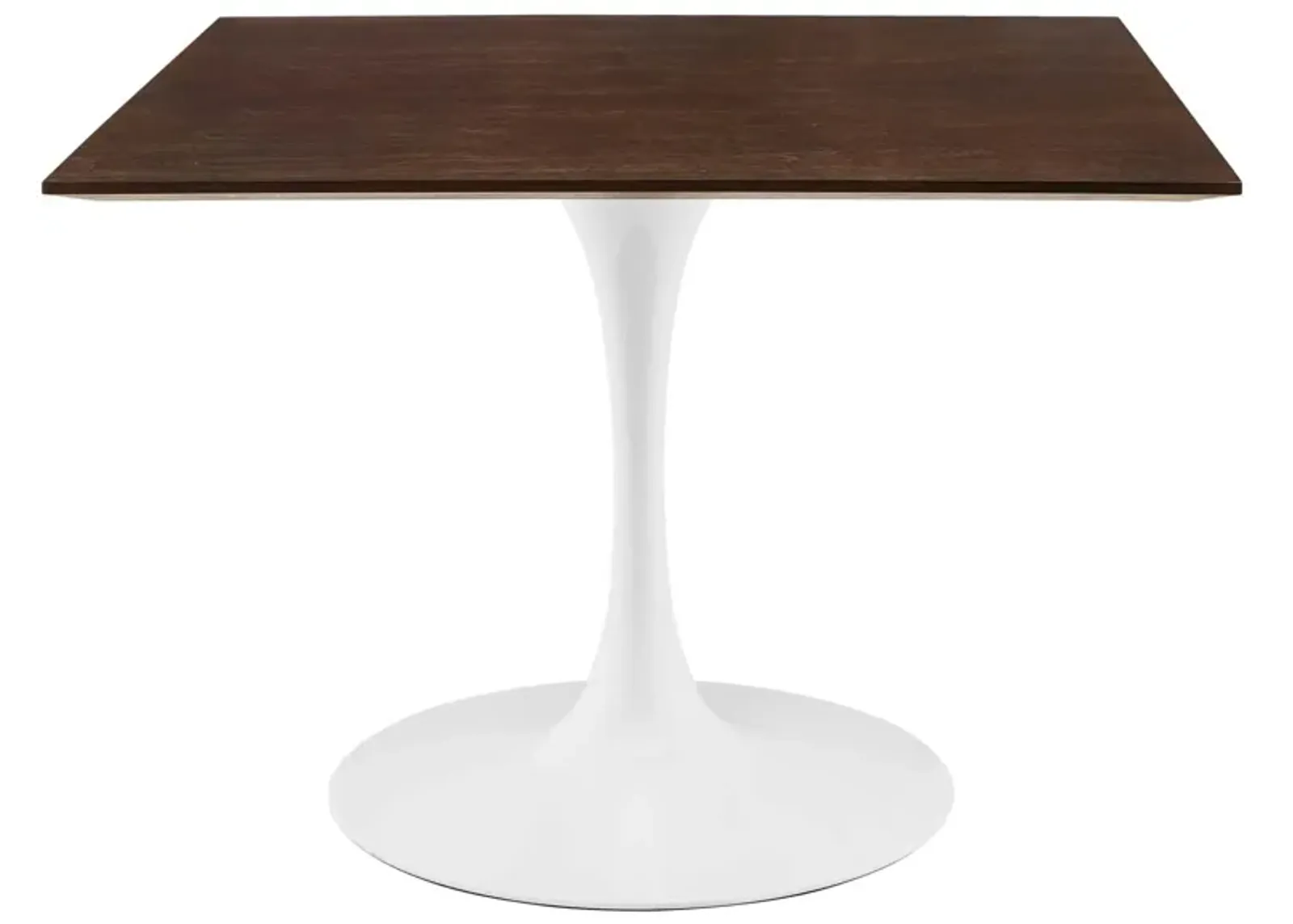 Modway - Lippa 40" Square Dining Table White Cherry Walnut