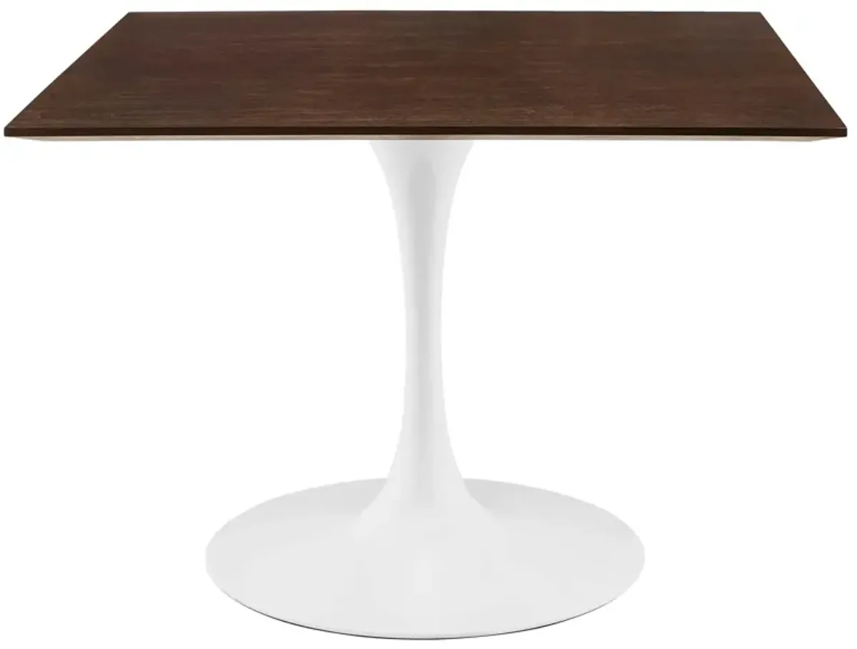 Modway - Lippa 40" Square Dining Table White Cherry Walnut