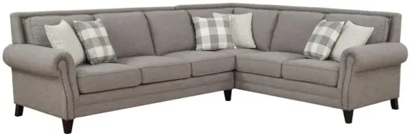 Madrona Burke Sectional with Rolled Arms, Turned Feet, And Nailhead Trim