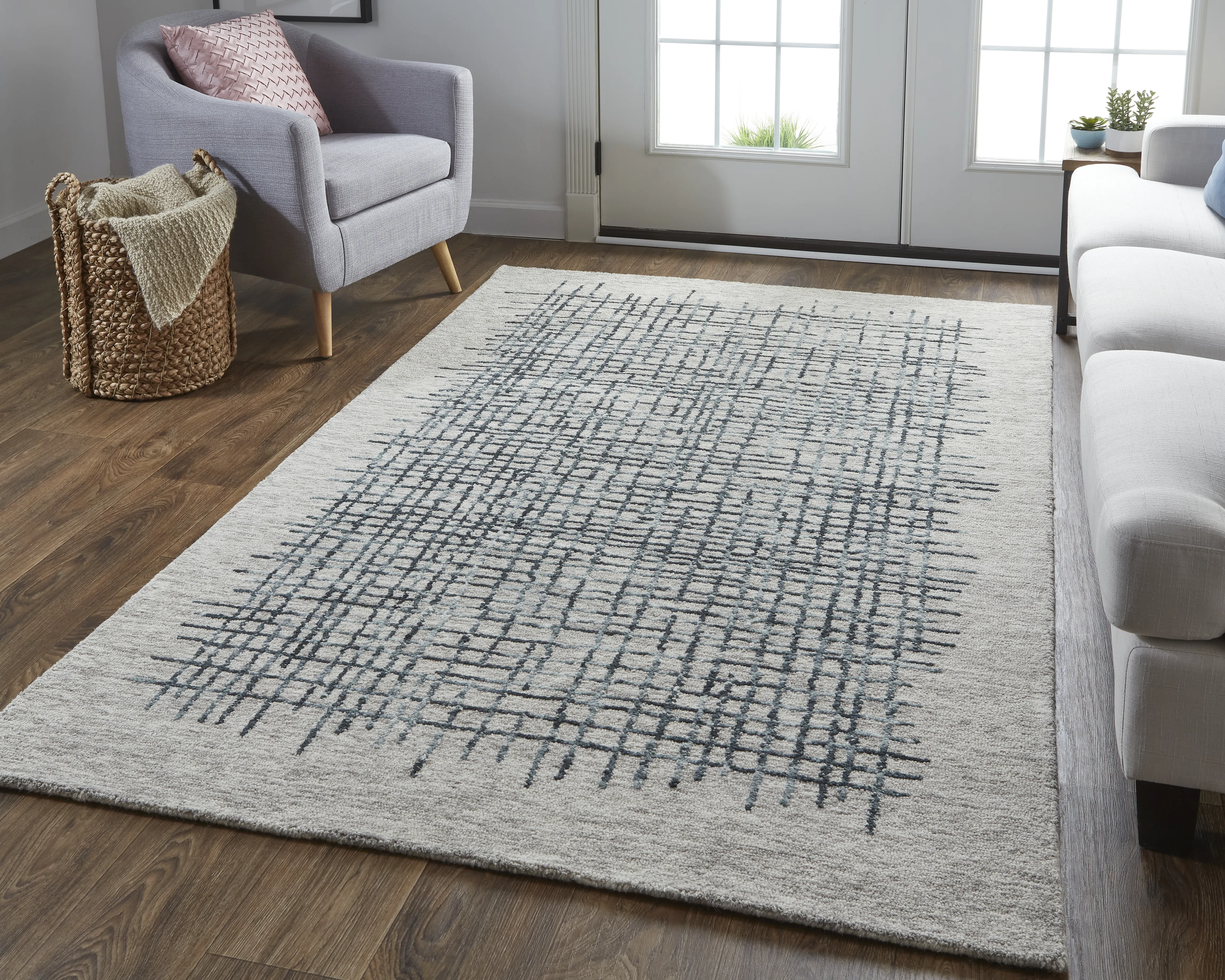 Maddox 8630F Gray/Black/Tan 5' x 8' Rug