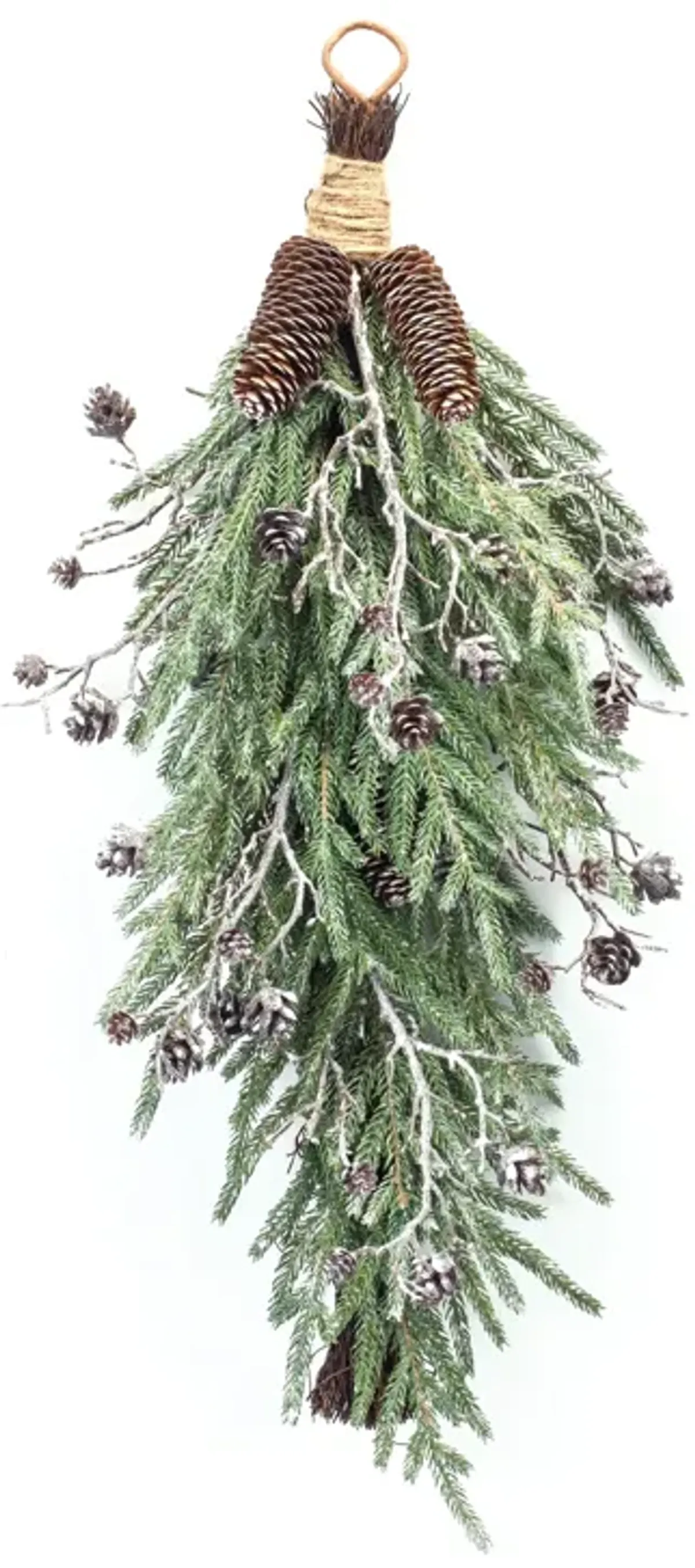 Frosted Pine Cone Twig Swag 31''H for Winter and Holiday Decor