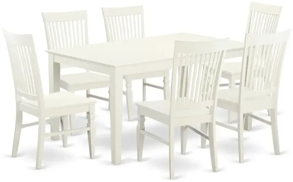 Dining Room Set Linen White, CAWE7-LWH-W