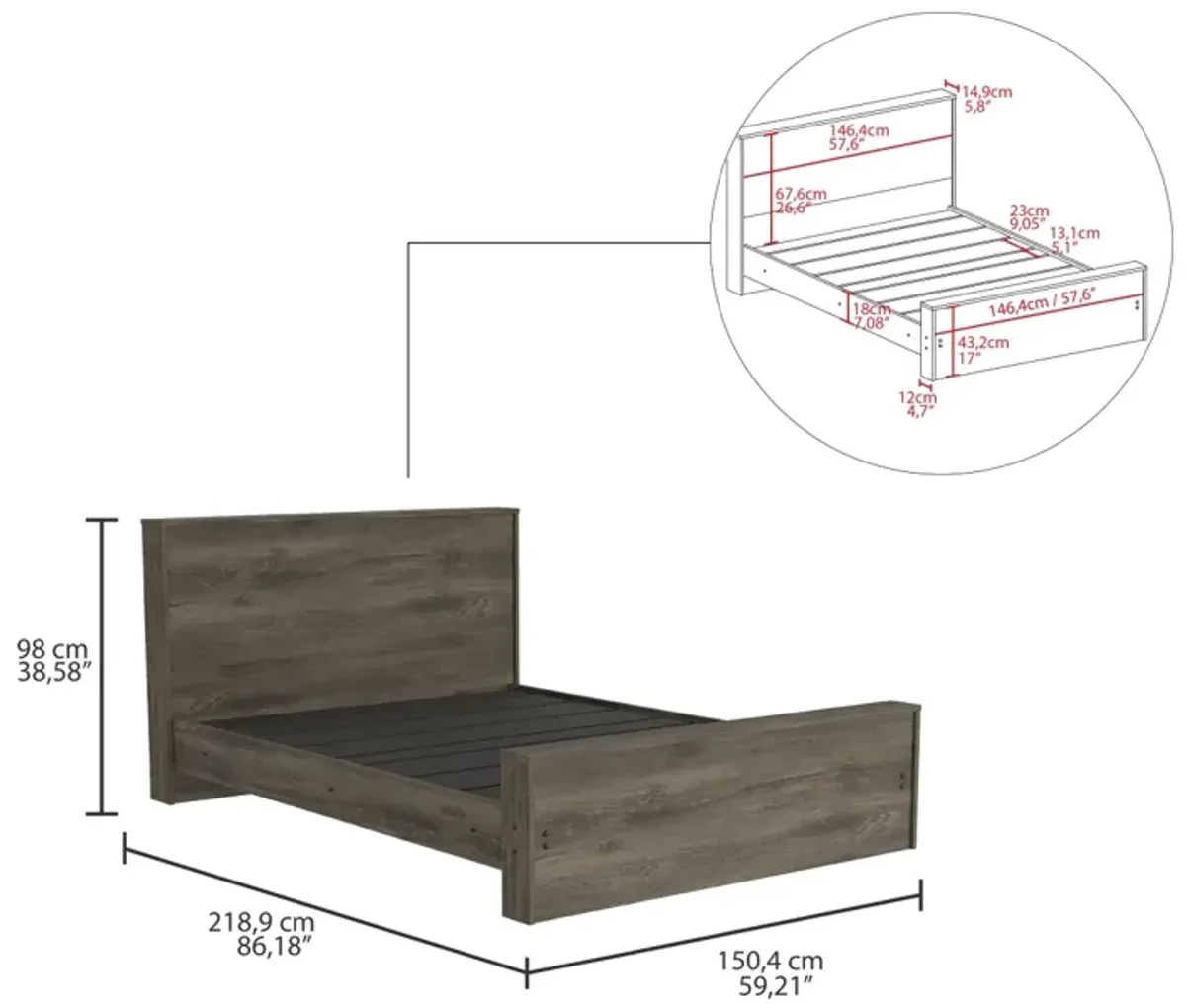 Full Size Bed Base Forum, Bedroom, Dark Brown