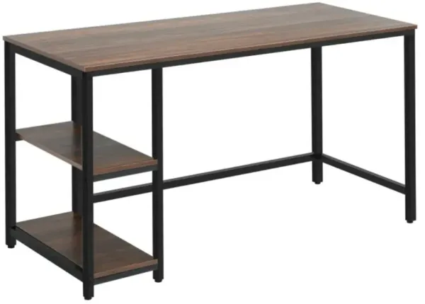 Hivvago Medium Size Computer Desk Office Study Table Workstation Home with Adjustable Shelf Coffee