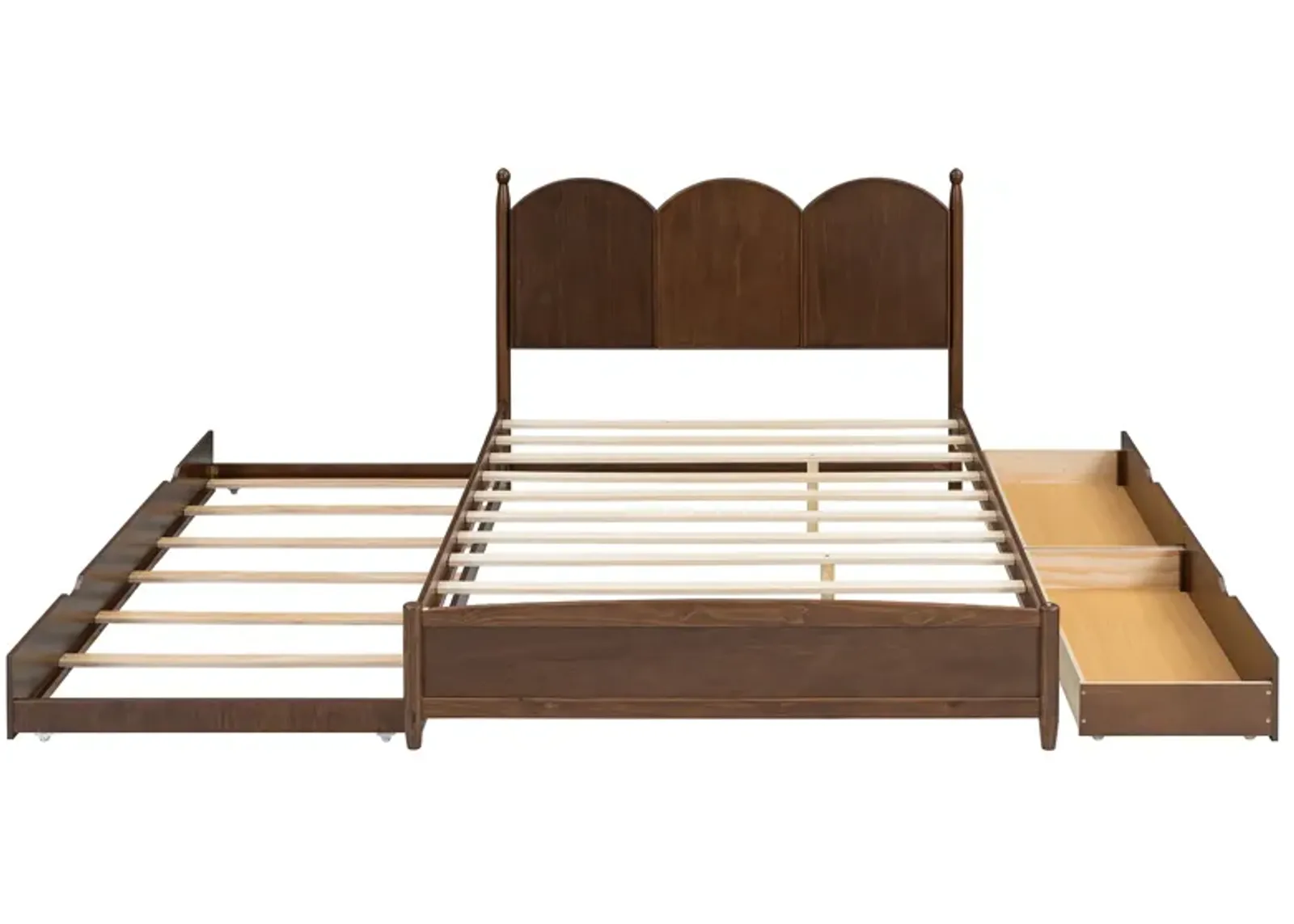 Merax Platform Bed with Drawers and Twin XL Trundle