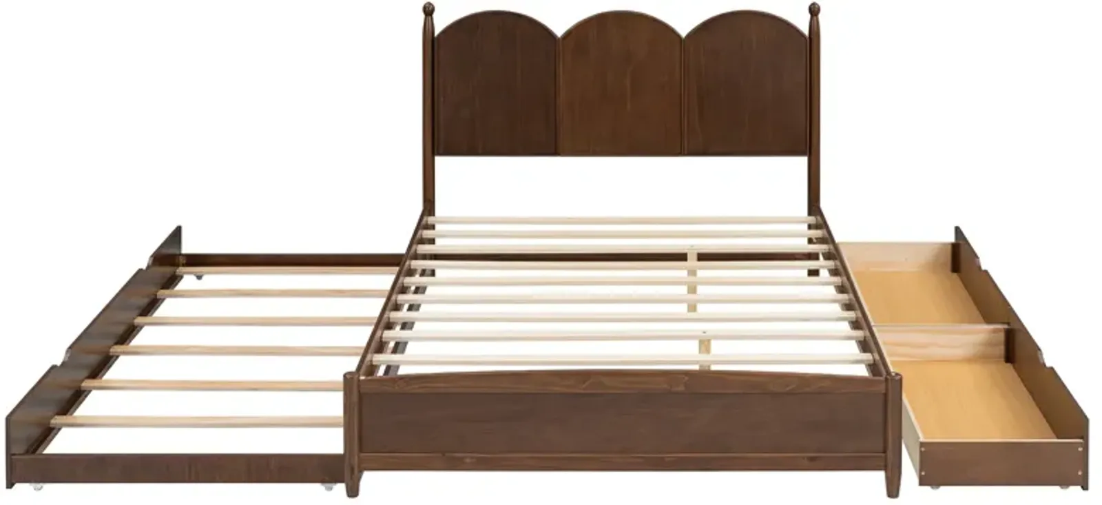 Merax Platform Bed with Drawers and Twin XL Trundle