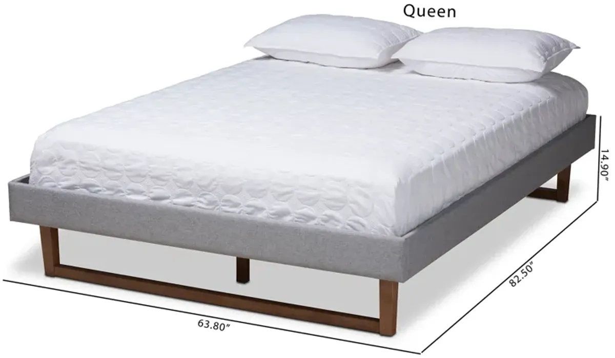 Baxton Studio Liliya Mid-Century Modern Walnut Brown Finished Wood King Size Platform Bed Frame