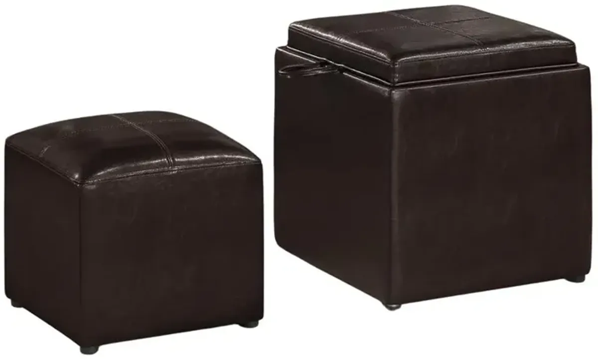 Convience Concept, Inc. Park Avenue Single Ottoman with Stool and Reversible Tray