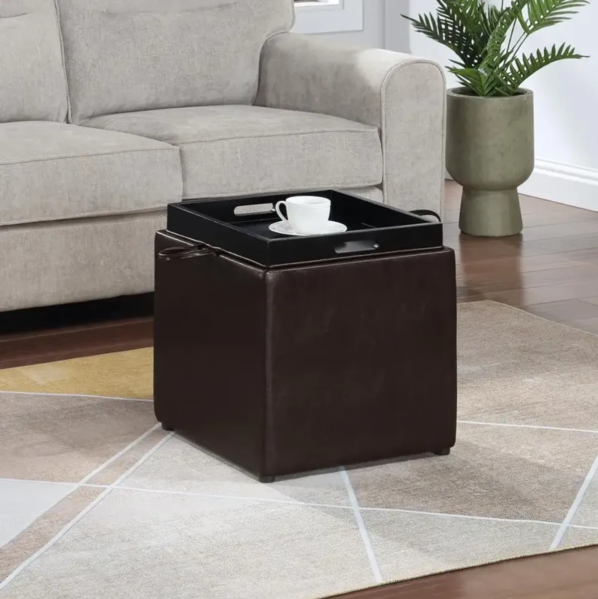 Convience Concept, Inc. Park Avenue Single Ottoman with Stool and Reversible Tray