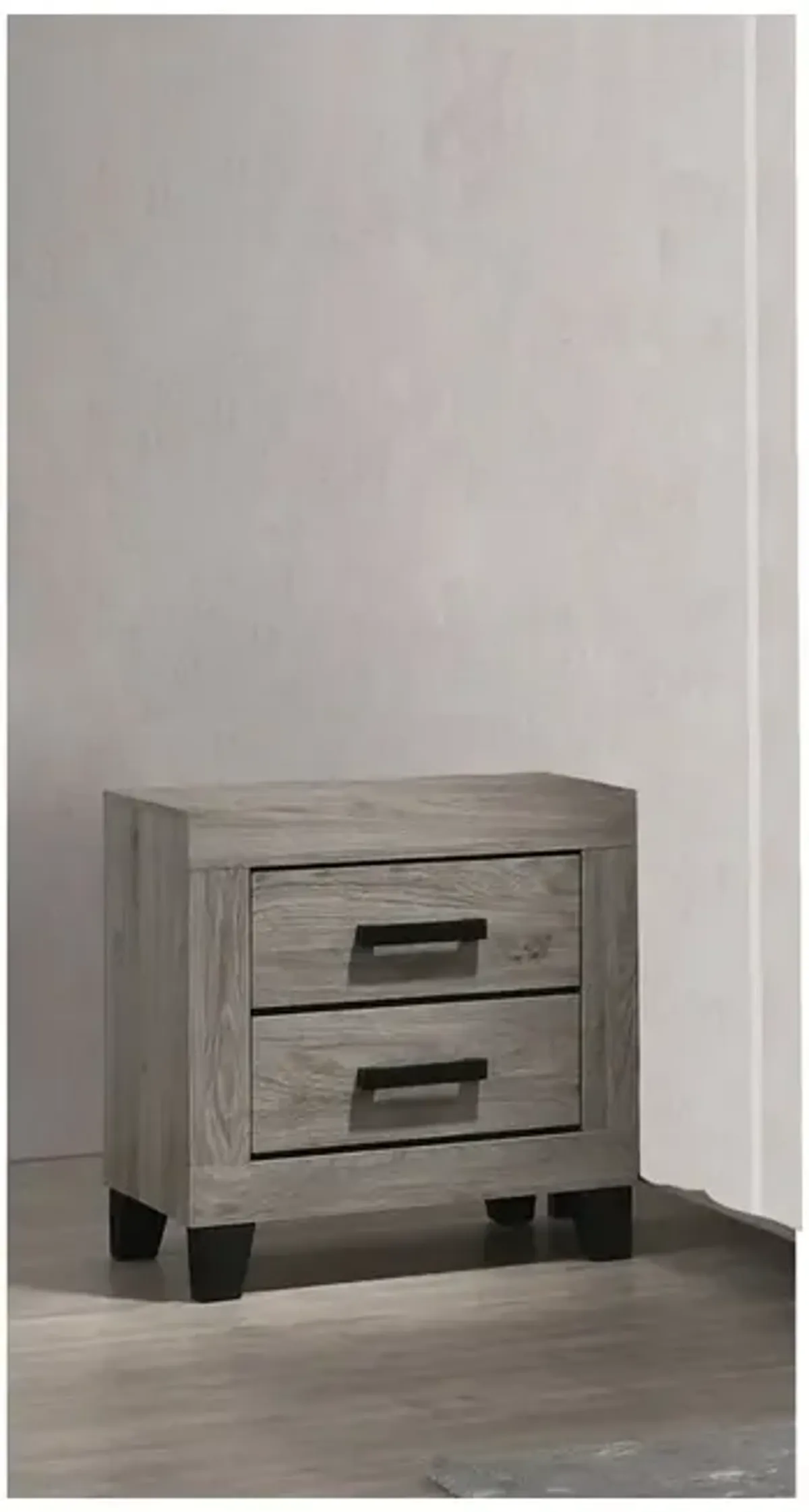 Best Quality Furniture 5 piece light grey pannel bedroom set (Bed+2NS+Dresser+Mirror), King