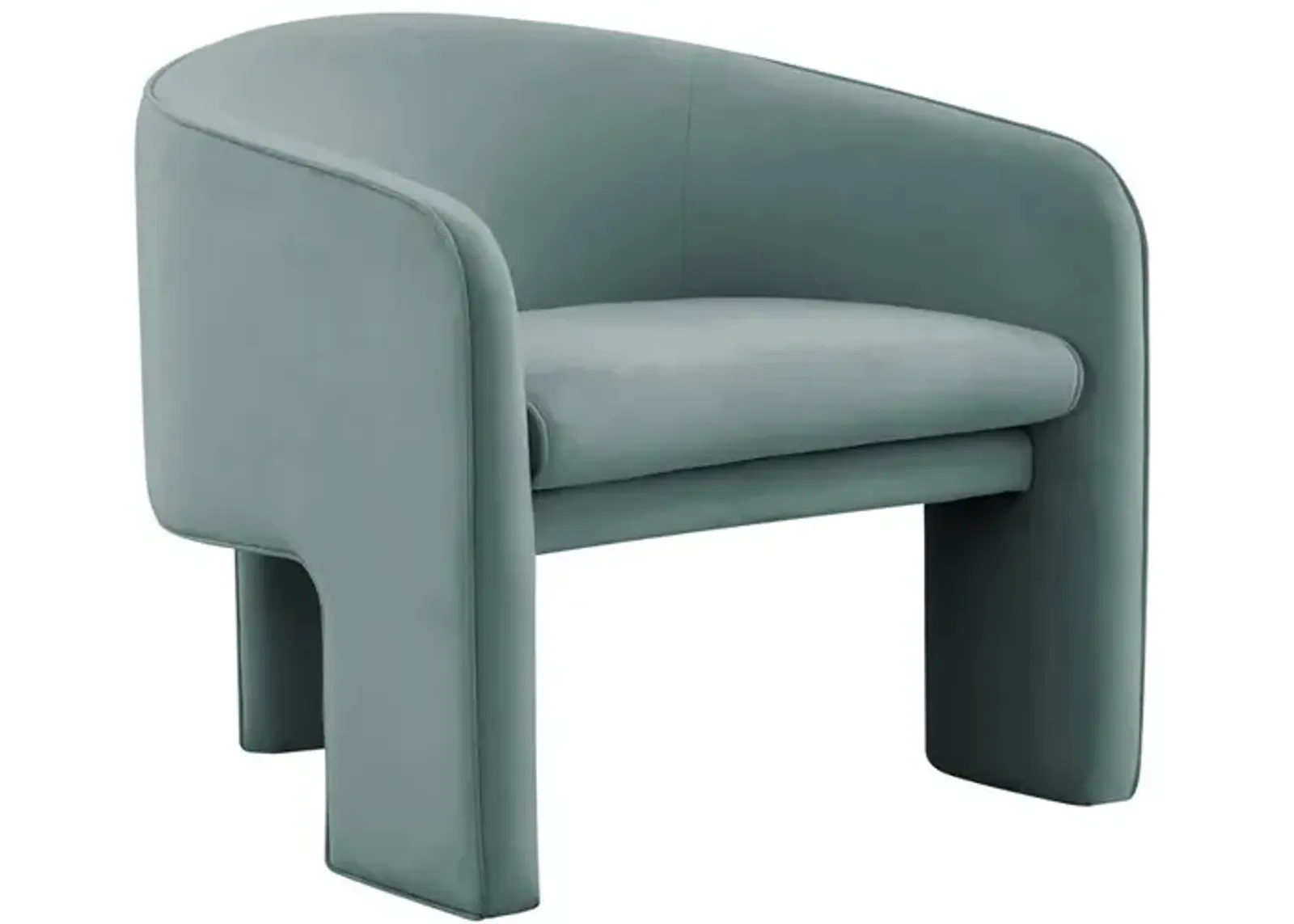 Belen Kox Sea Blue Velvet Sculptural Accent Chair, Belen Kox