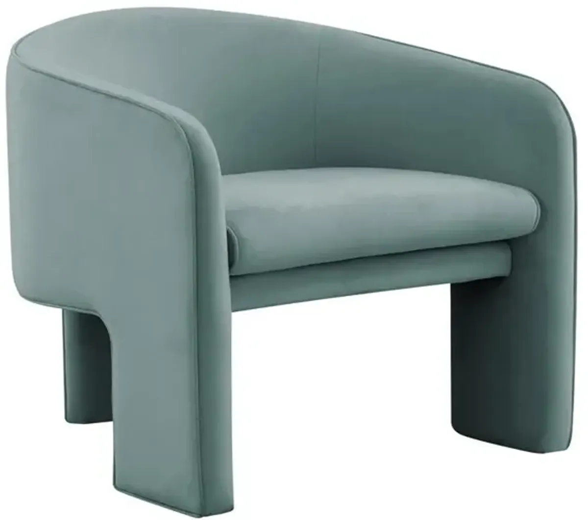 Belen Kox Sea Blue Velvet Sculptural Accent Chair, Belen Kox