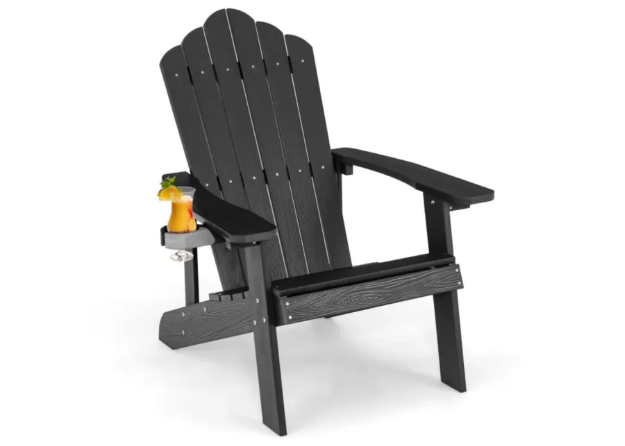 Hivago Weather Resistant HIPS Outdoor Adirondack Chair with Cup Holder