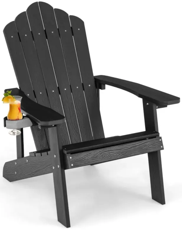 Hivago Weather Resistant HIPS Outdoor Adirondack Chair with Cup Holder