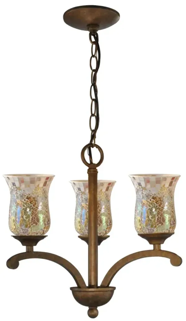 15" Antique Golden Bronze 3-Light Hanging Ceiling Fixture