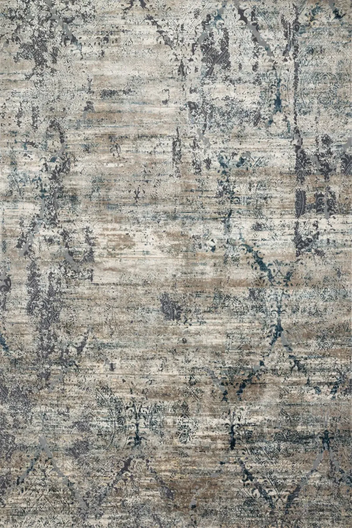 CASA CAS01 Taupe/Blue 2'7" x 10' Rug