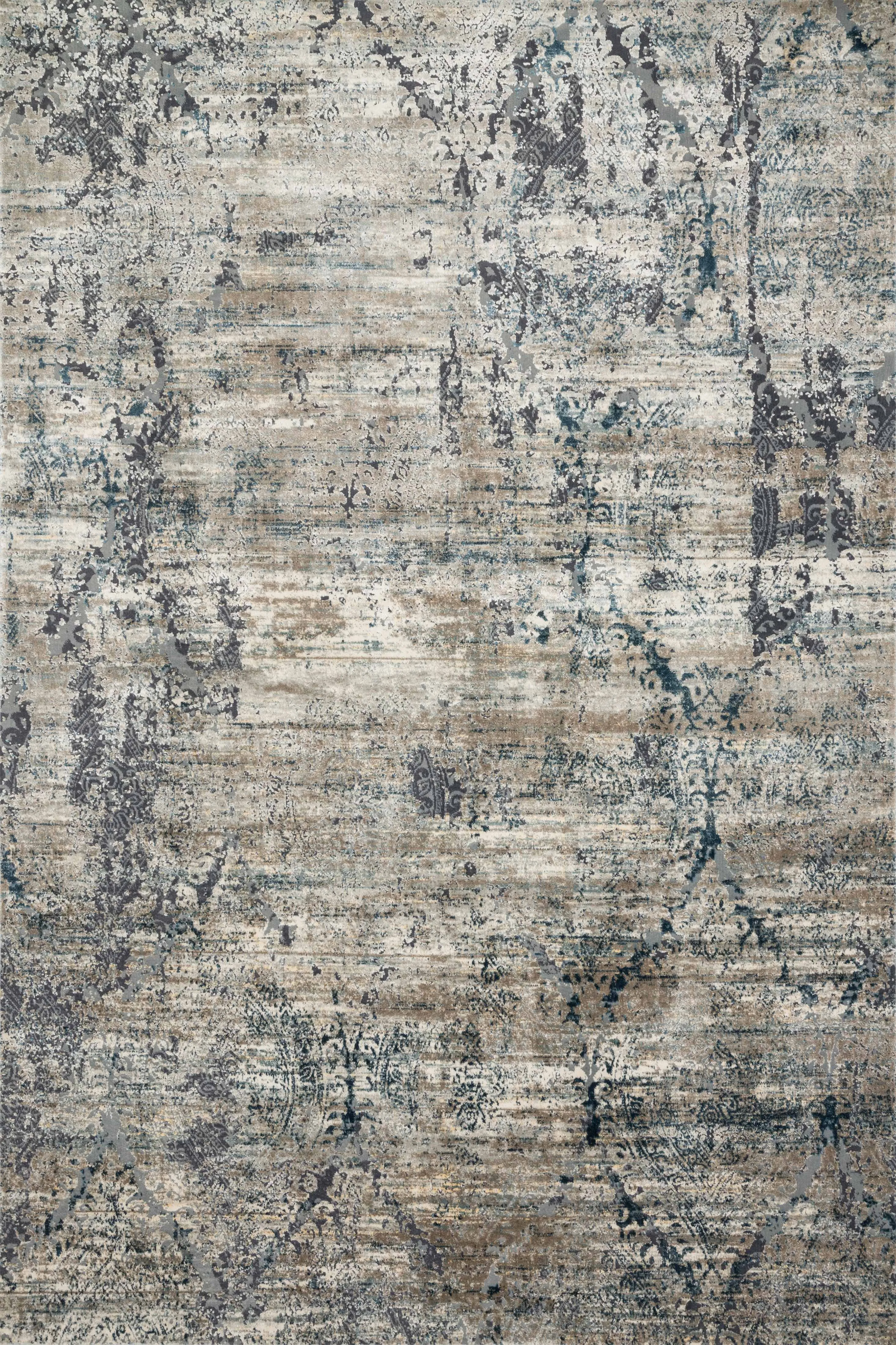 CASA CAS01 Taupe/Blue 2'7" x 10' Rug