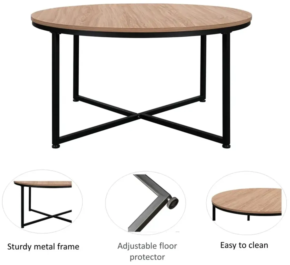 Modern Round Metal Coffee Table