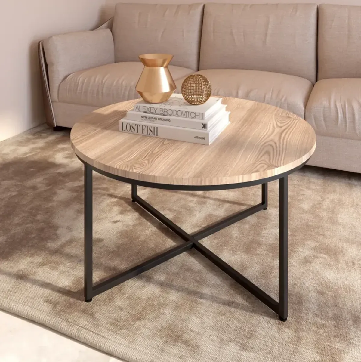 Modern Round Metal Coffee Table