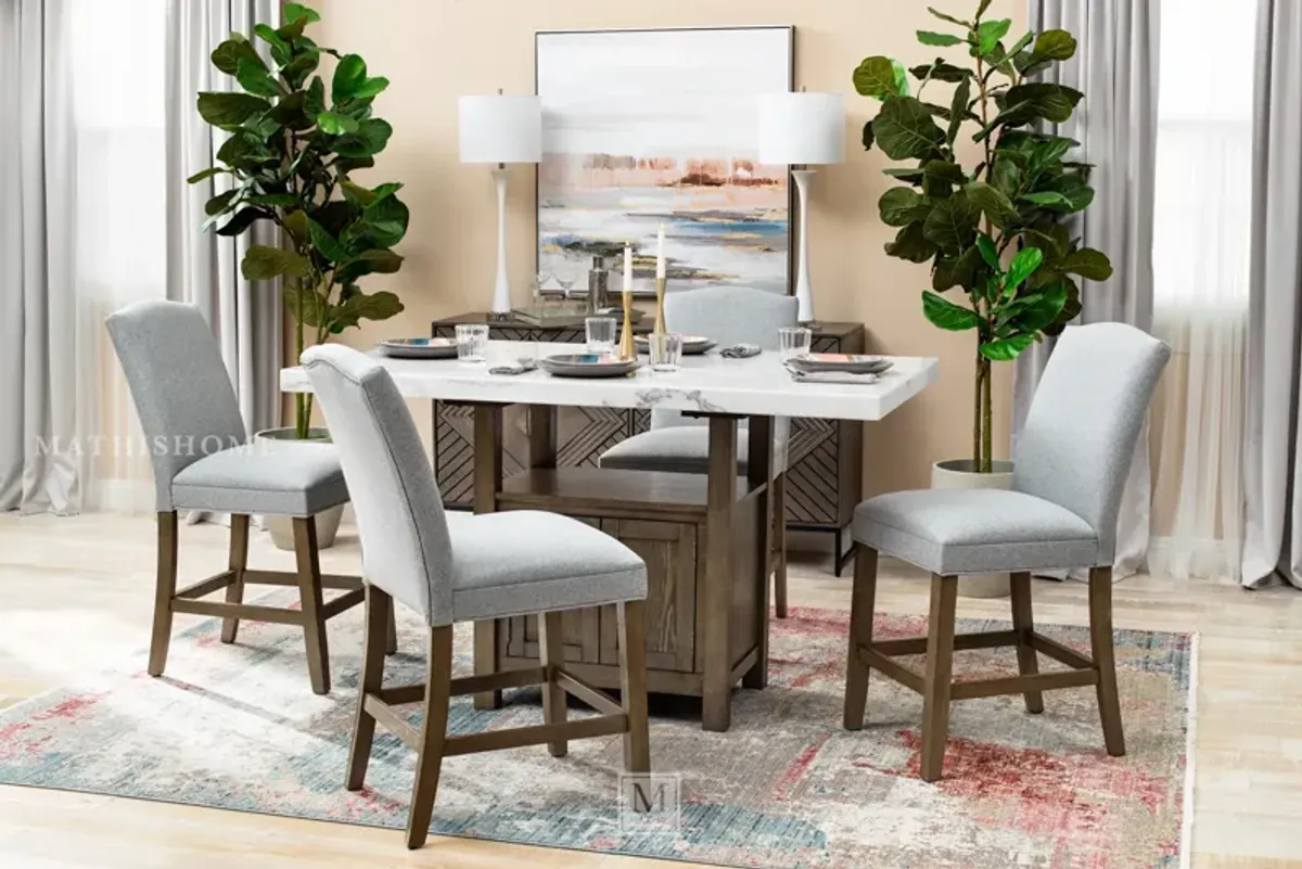 Rustic Farmhouse 5-Piece Pub Table and Chair Set