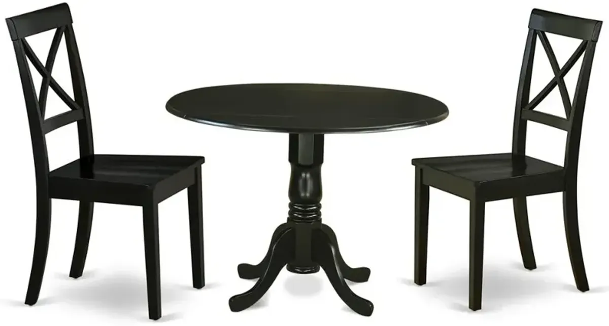 Dining Room Set Black, DLBO3-BLK-W