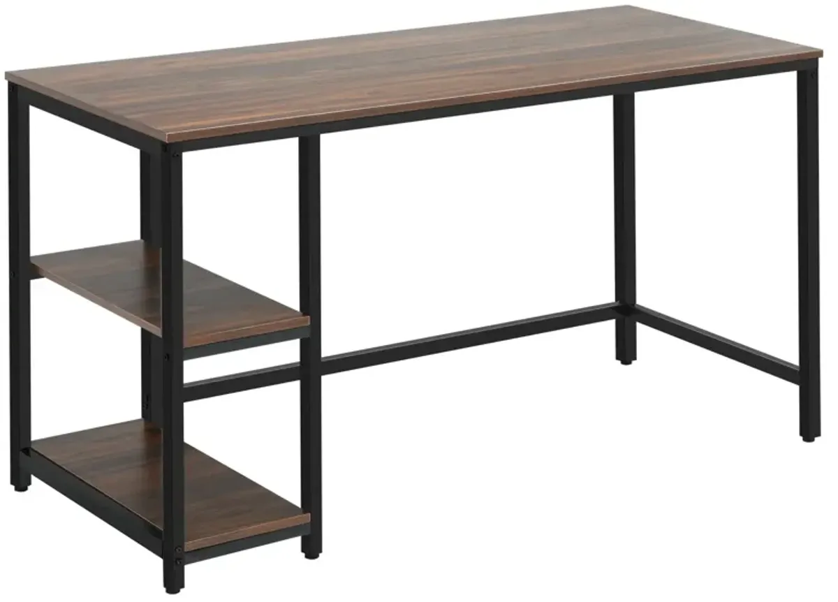 Computer Desk Office Study Table Workstation Home with Adjustable Shelf Coffee