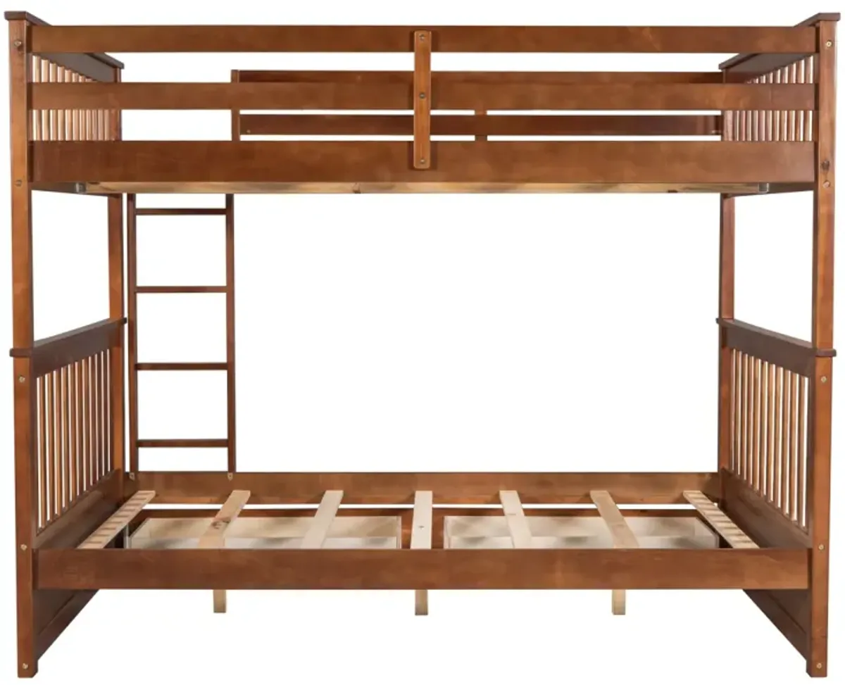 Full-Over-Full Bunk Bed With Ladders And Two Storage Drawers