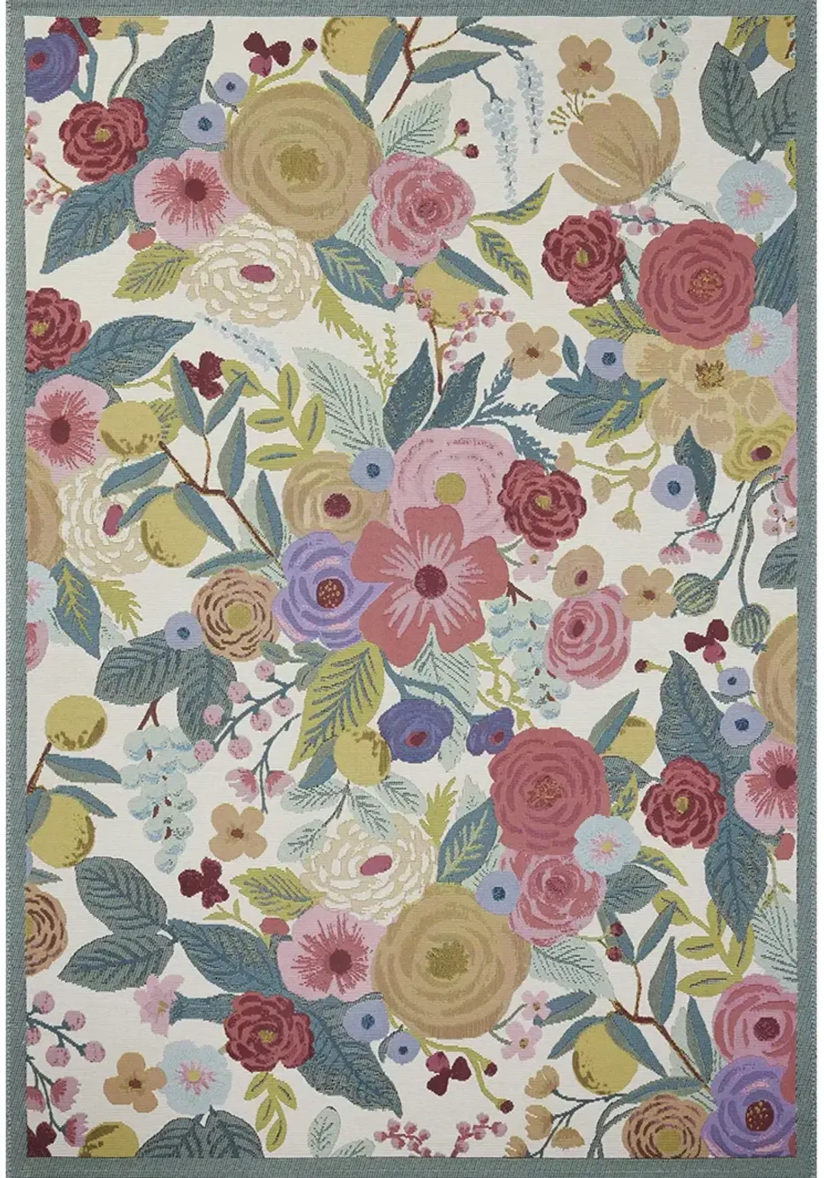 Perennial PRN-04 Rose / Multi 2''5" x 3''11" Rug by Rifle Paper Co.