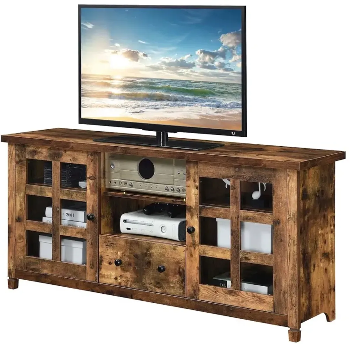 Convenience Concepts 1 Drawer TV Stand with Storage Cabinets and Shelves for TVs up to 65 Inches