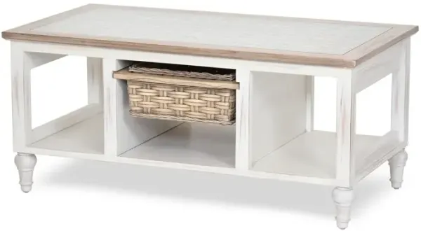 Sea Winds Coastal Furniture Island Breeze 1-Basket Coffee Table