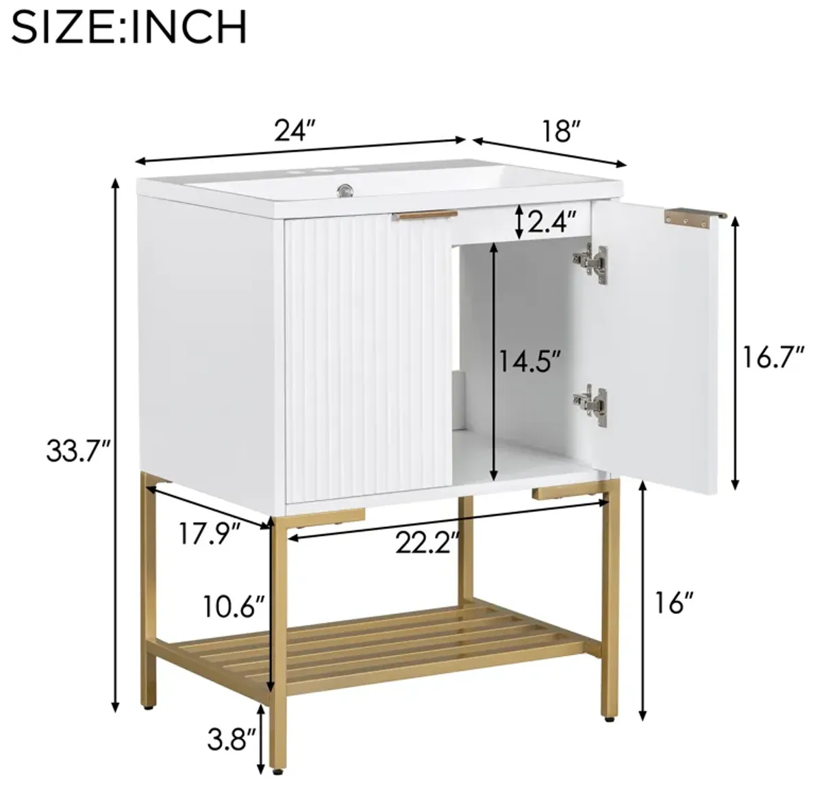 Merax Modern Style Freestanding Bathroom Vanity with Sink