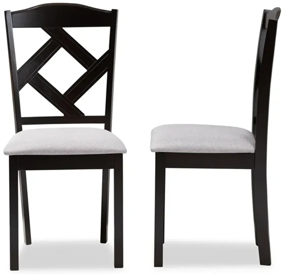 Baxton Studio Ruth Modern Grey Fabric Upholstered Dining Chairs Set of 2