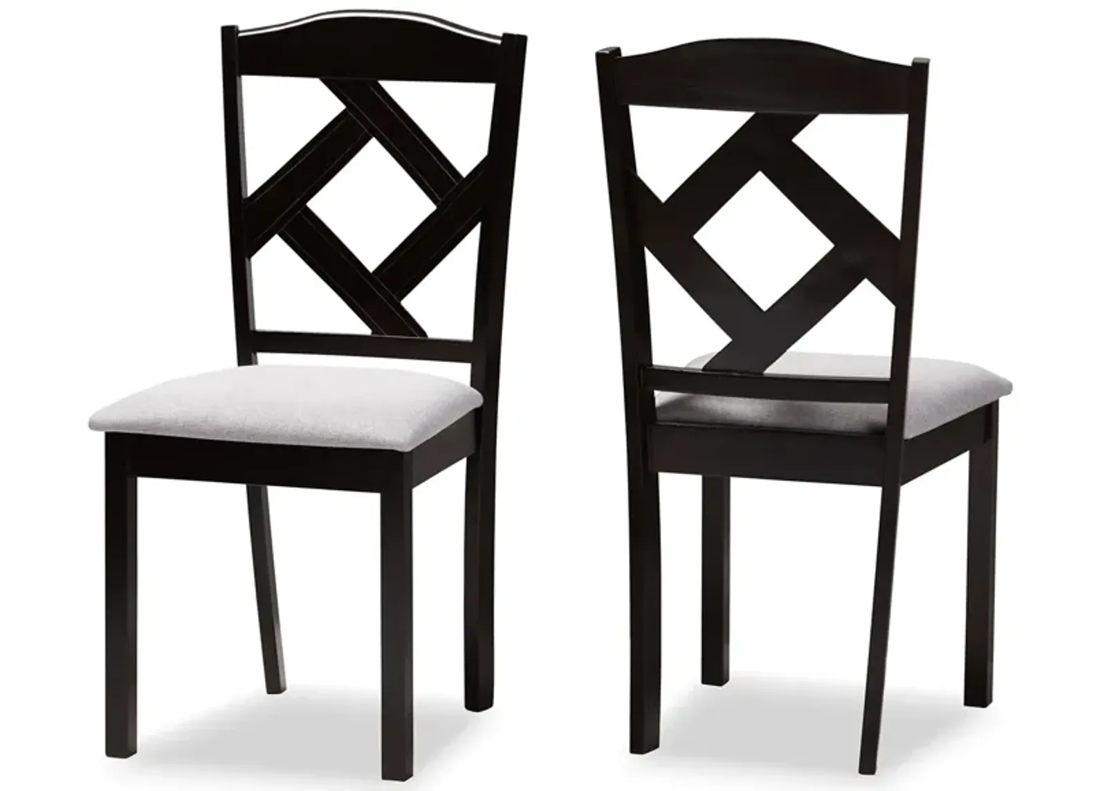 Baxton Studio Ruth Modern Grey Fabric Upholstered Dining Chairs Set of 2