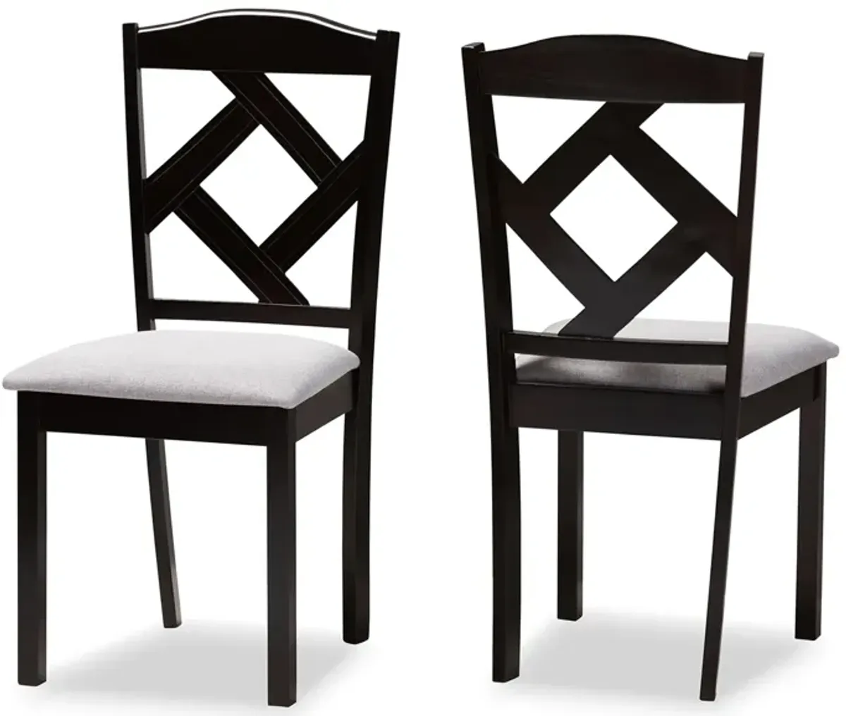 Baxton Studio Ruth Modern Grey Fabric Upholstered Dining Chairs Set of 2