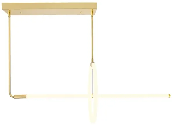 CWI Lighting Hoops 2 Light LED Chandelier With Satin Gold Finish