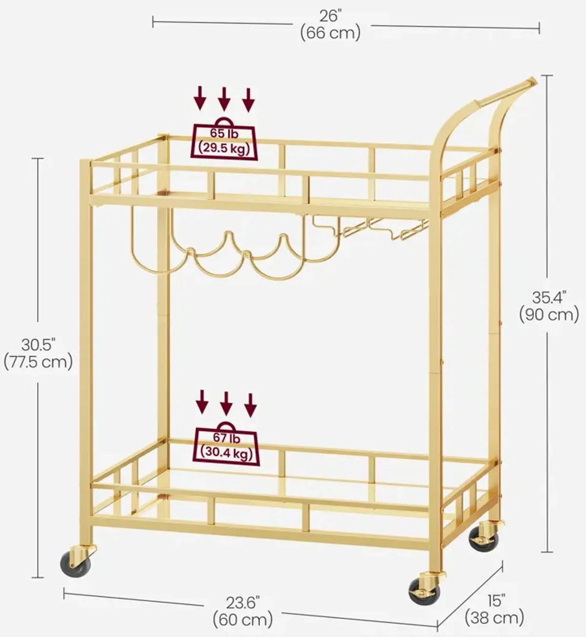 Gold Bar Cart – Stylish and Elegant Drink Station for Home Entertaining