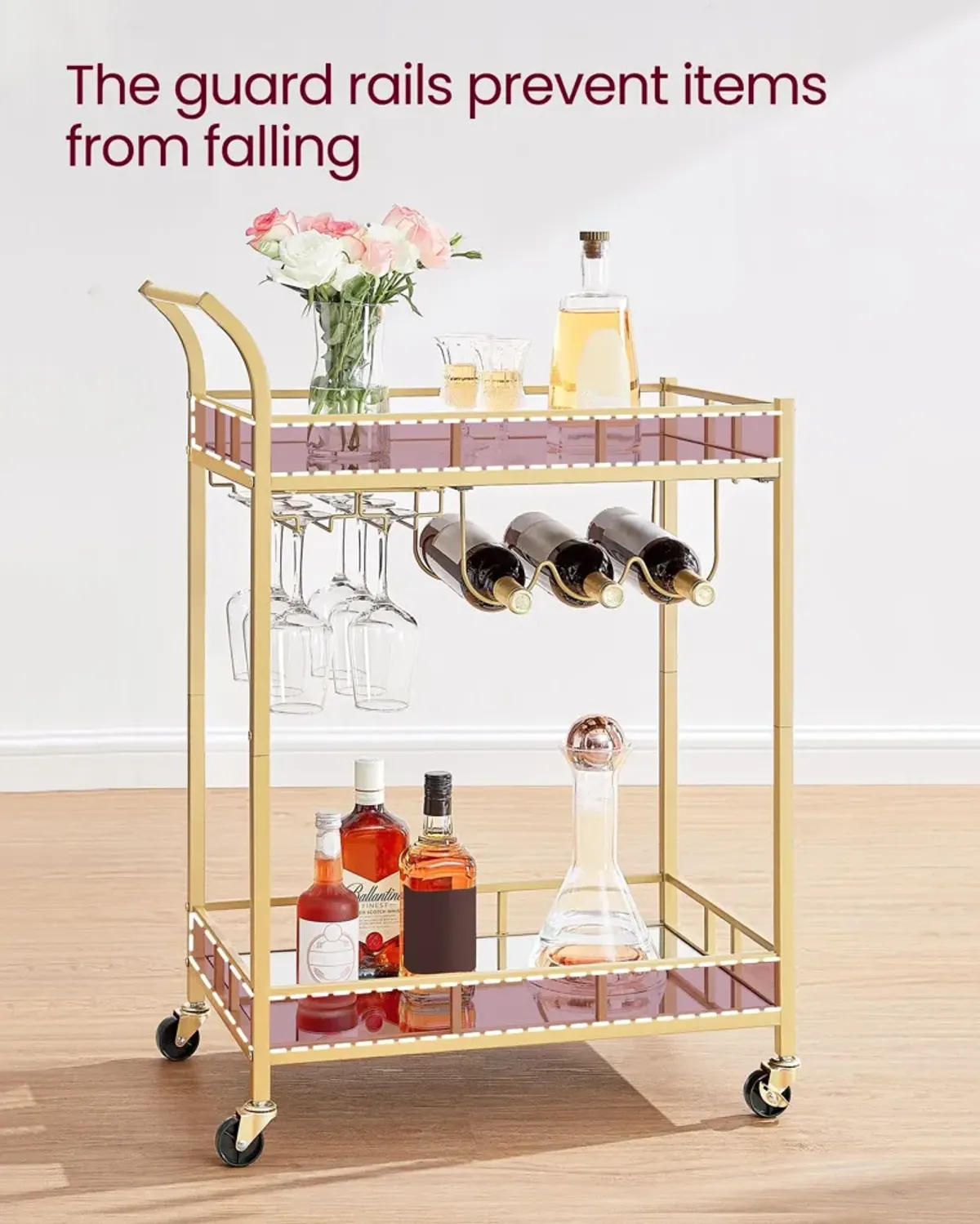 Gold Bar Cart – Stylish and Elegant Drink Station for Home Entertaining