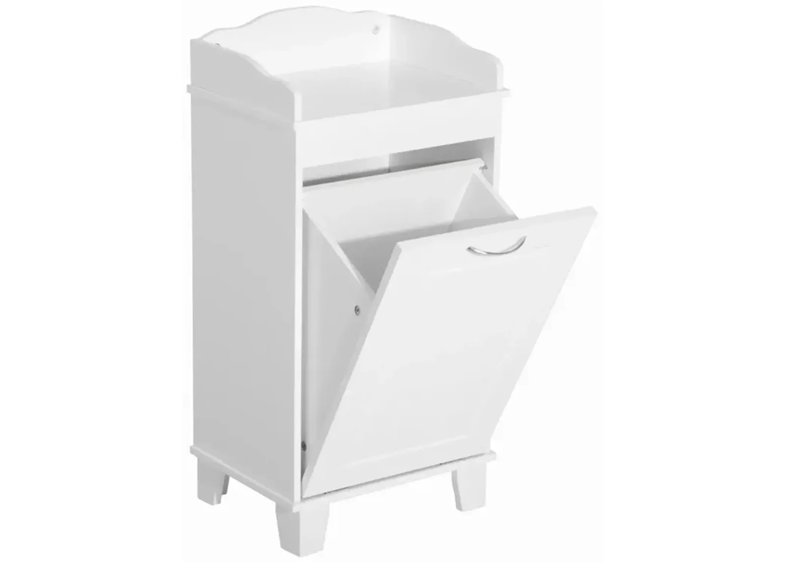 Country-Style Laundry Solution: 31" White Tilt-Out Hamper with Storage