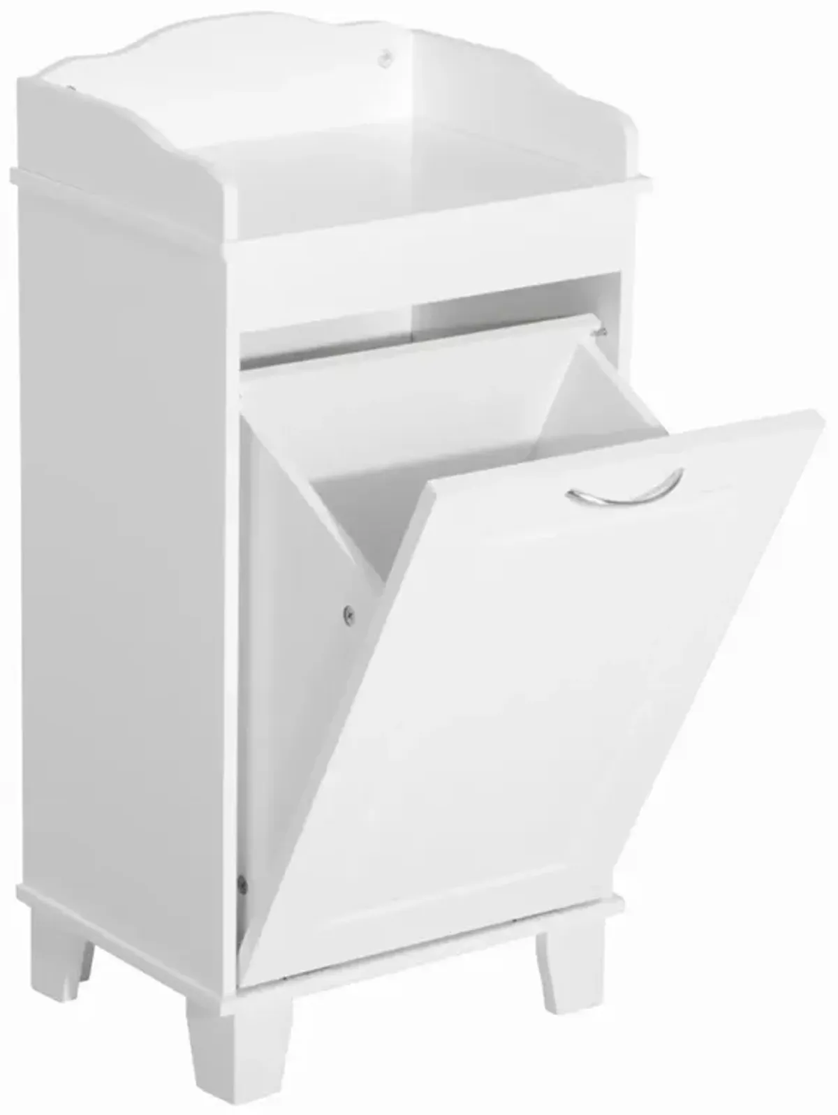 Country-Style Laundry Solution: 31" White Tilt-Out Hamper with Storage