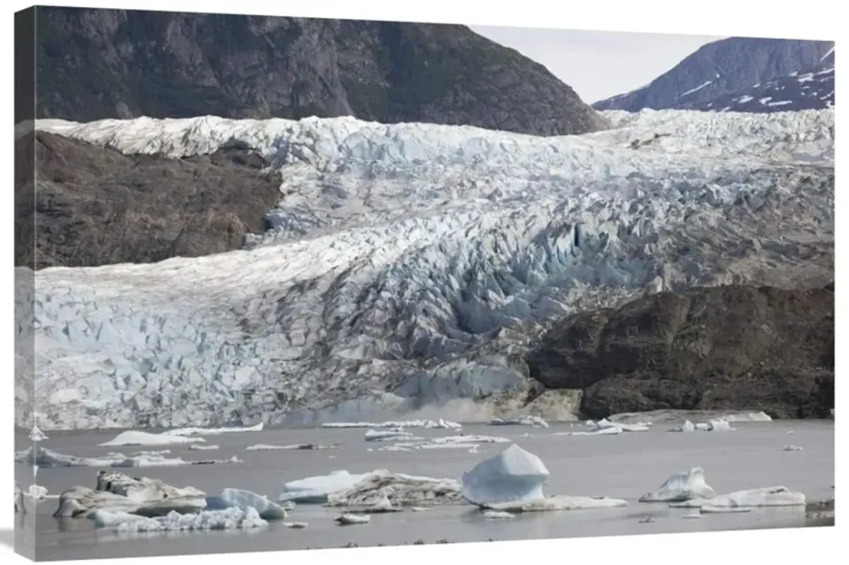 Terminal moraine and glacial lake, Mendenhall Glacier, Juneau, Alaska-Canvas Art-36x24