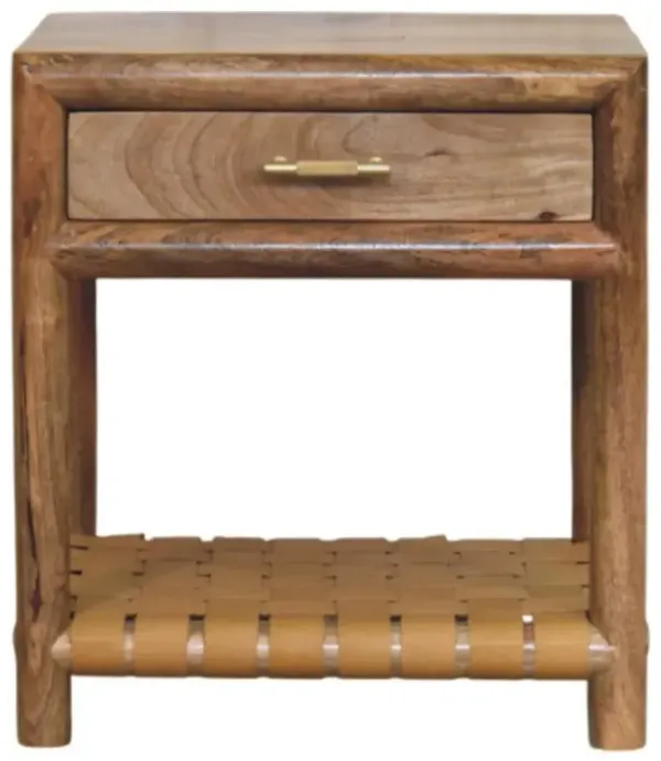 Artisan Furniture Solid Wood Regency Woven Oak-ish Nightstand with Drawer