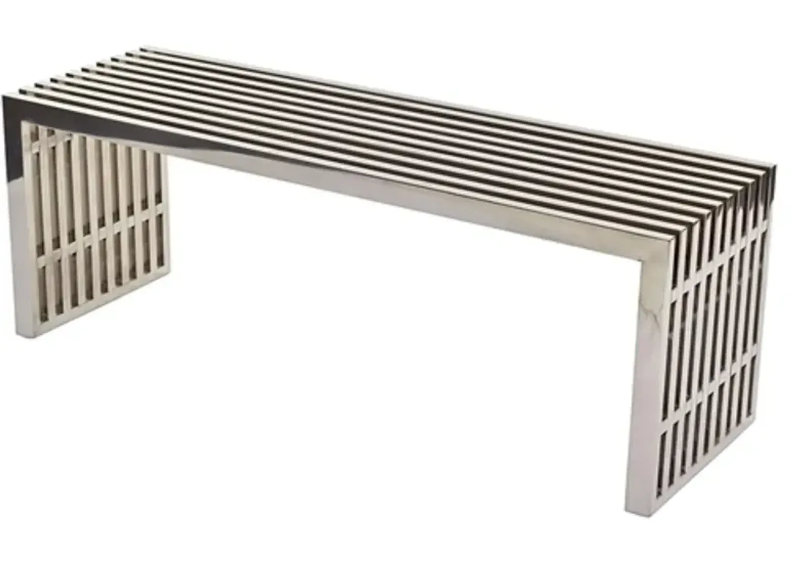 Hivvago Modern Mid Century Stainless Steel Accent Bench