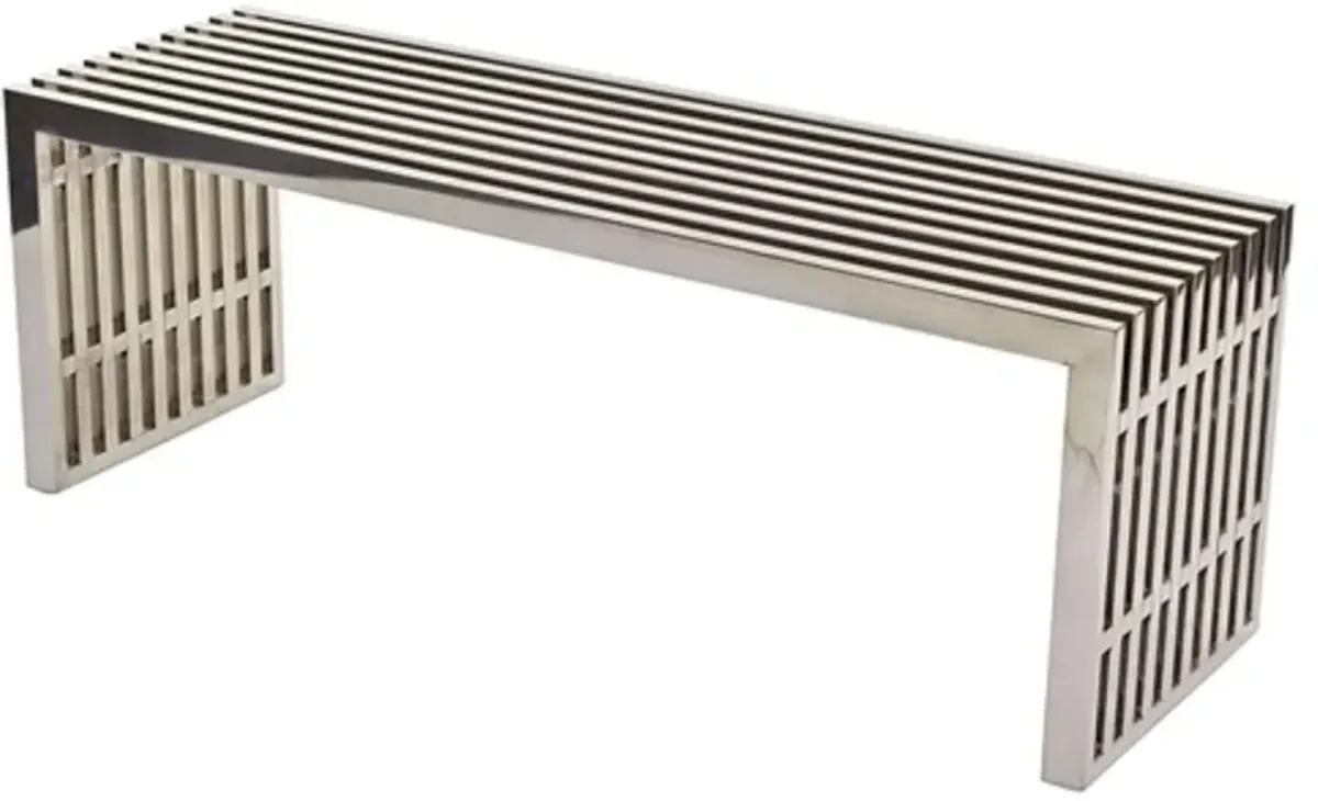 Hivvago Modern Mid Century Stainless Steel Accent Bench