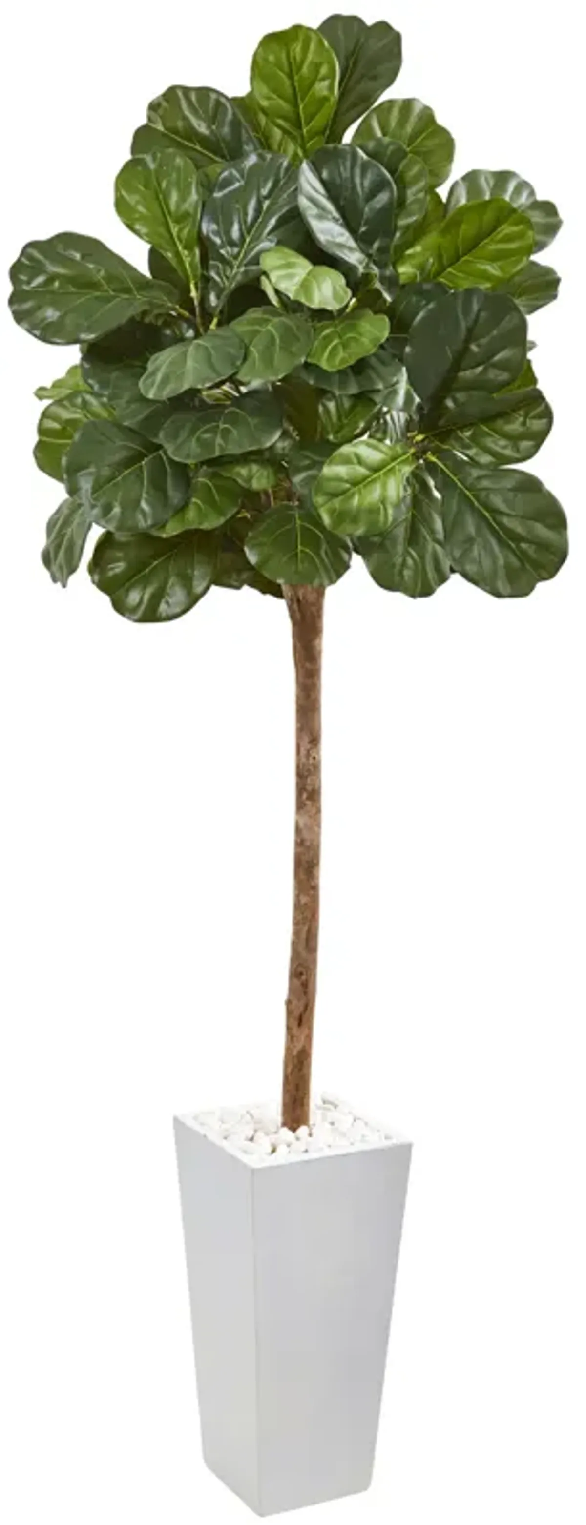 HomPlanti 75 Inches Fiddle Leaf Fig Artificial Tree in White Planter