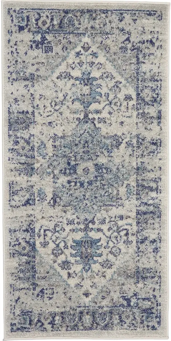 Tranquil TRA06 Ivory/Light Blue 2'3" x 7'3" Rug