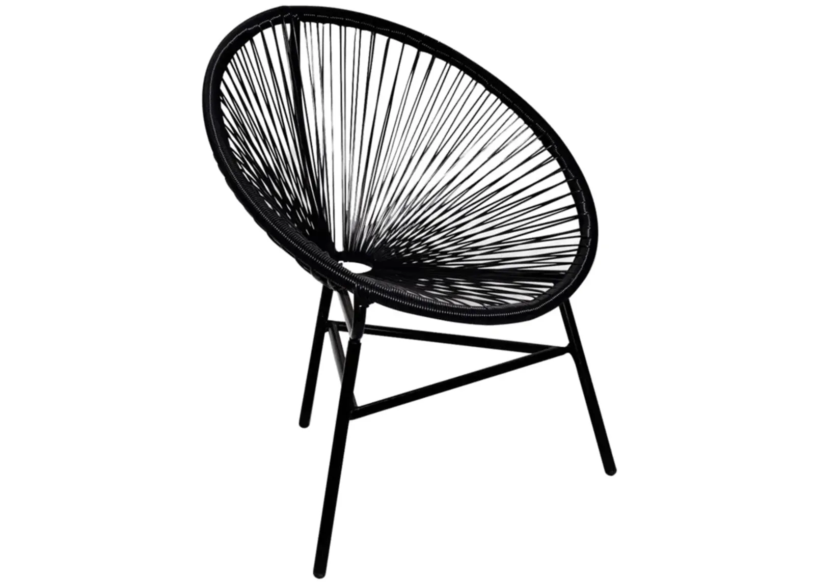 vidaXL Garden Moon Chair Poly Rattan Black