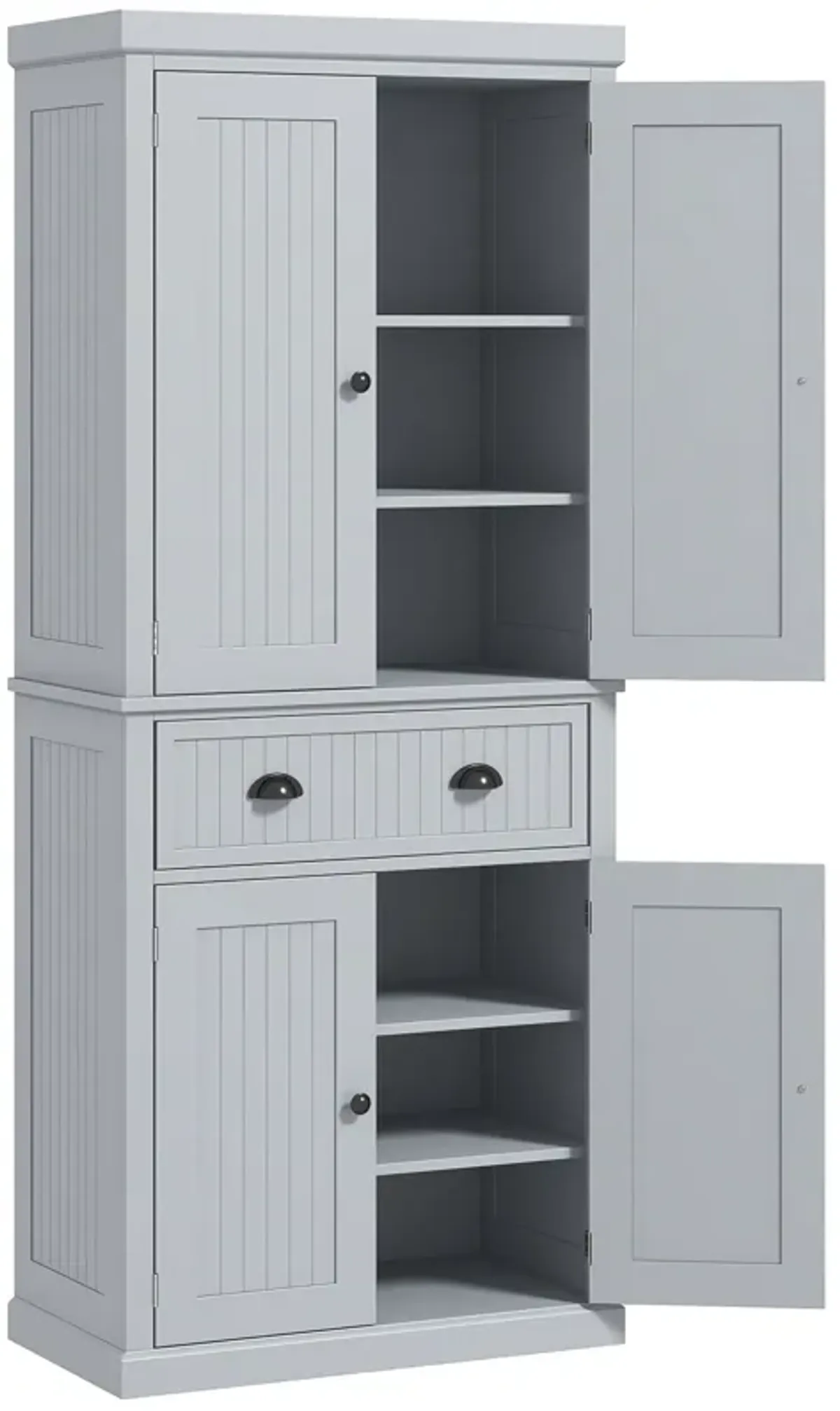 HOMCOM 72� Tall Colonial Style Free Standing Kitchen Pantry Storage Cabinet